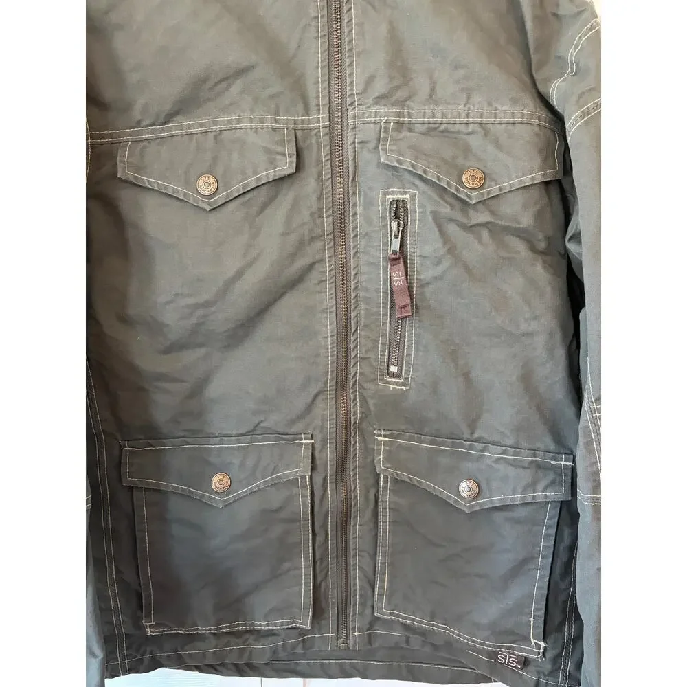 STS Ranchwear Sundance Jacket medium green grey *has branding* utility canvas